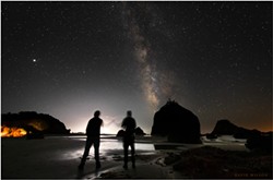 PHOTO BY DAVID WILSON - We watched Jupiter, Saturn and the Milky Way slide across the sky as we waited for another meteor. But three major meteors in one night were not to be, not for us. Sept. 10, 2021 at Houda Point Beach, Humboldt County, California.