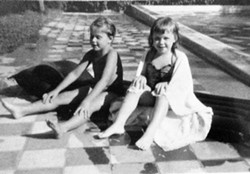 PHOTO COURTESY OF LOUISA ROGERS - Author (right) and friend, after swimming.