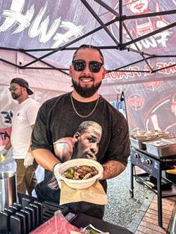 PHOTO BY JENNIFER FUMIKO CAHILL - Alex Hoy with his char siu bowl special.