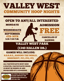 Valley West Community Hoop Nights Flyer