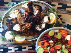 PHOTO BY HEIDI VANBUSKIRK - Classic Greek revival: grilled chicken and tomato salad.