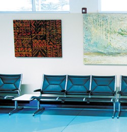 COURTESY OF REDWOOD ART ASSOCIATION. - Augustus Clark's painting hangs among various artists' work at the airport.